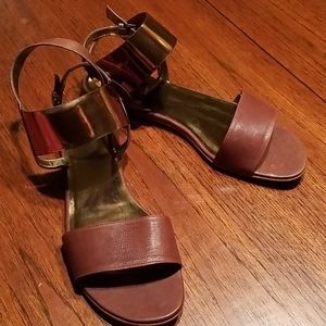 Stuart Weitzman Cuffed Brown/Bronze Sandal sz 11M